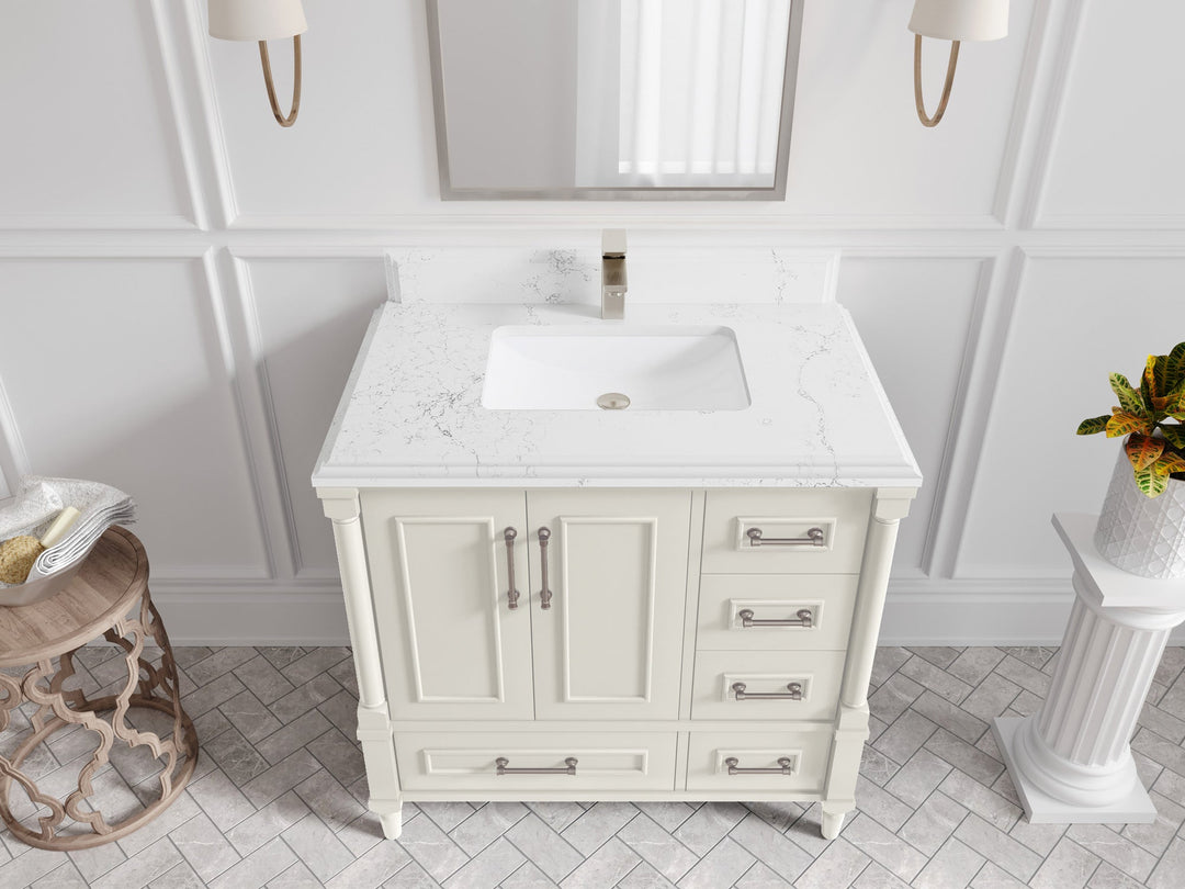 Aberdeen 36 in. W x 22 in. D Center Sink Bathroom Vanity