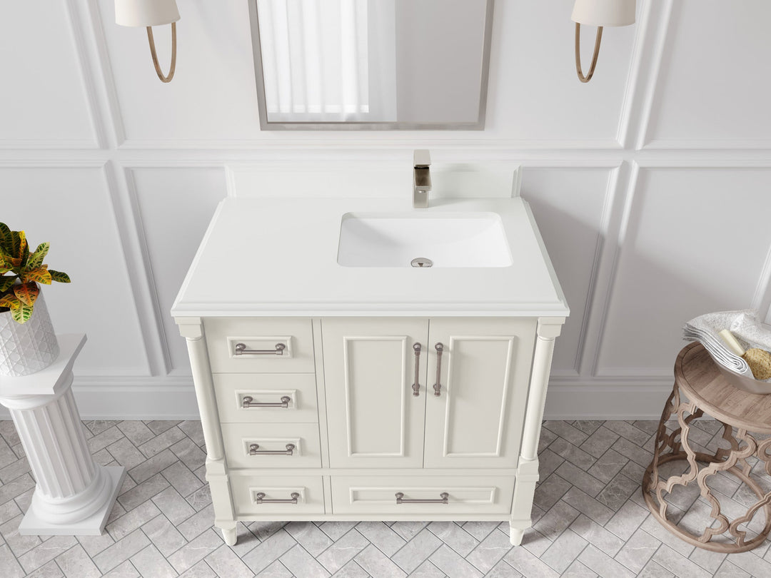 Aberdeen 36 in. W x 22 in. D Right Offset Sink Bathroom Vanity