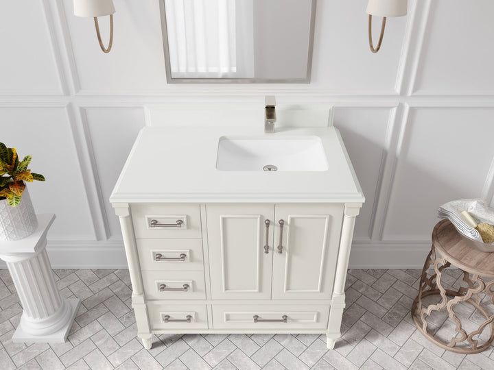 Aberdeen 36 in. W x 22 in. D Right Offset Sink Bathroom Vanity - photo 16