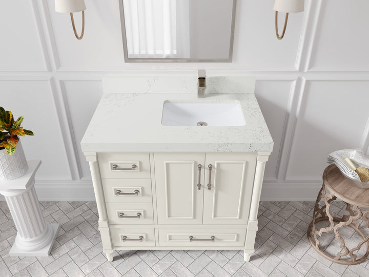 Aberdeen 36 in. W x 22 in. D Right Offset Sink Bathroom Vanity - photo 17