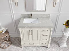 Aberdeen 36 in. W x 22 in. D Left Offset Sink Bathroom Vanity - photo 29