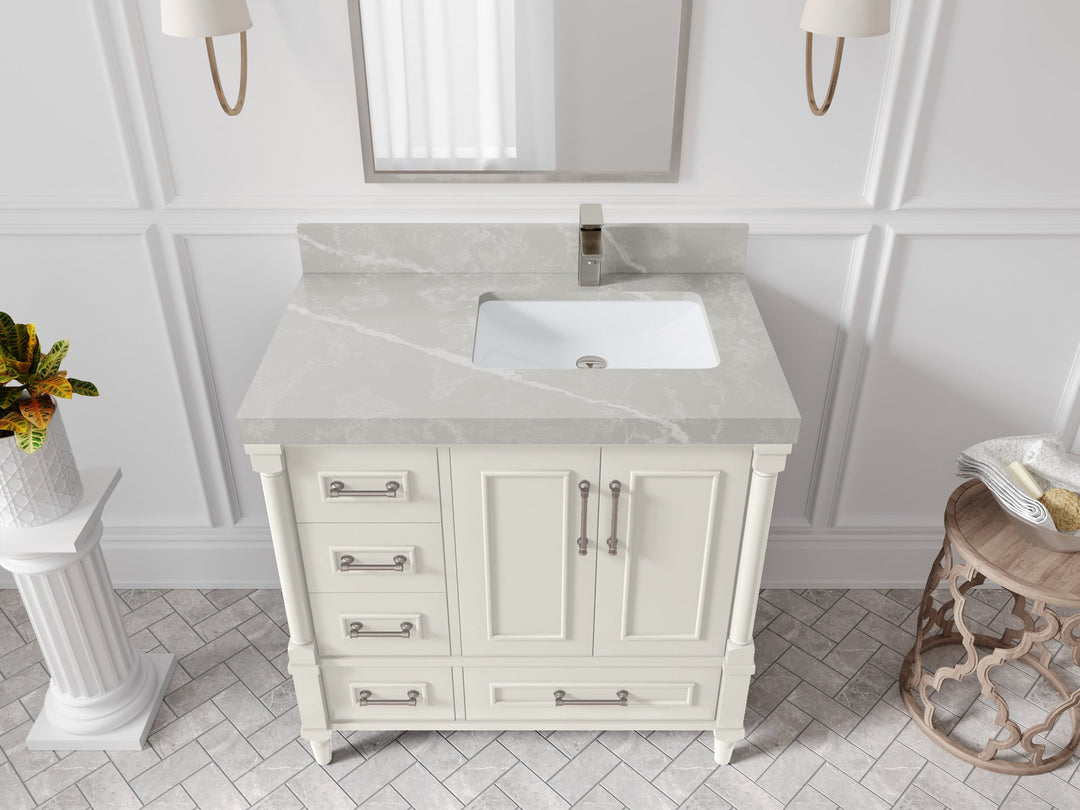 Aberdeen 36 in. W x 22 in. D Right Offset Sink Bathroom Vanity