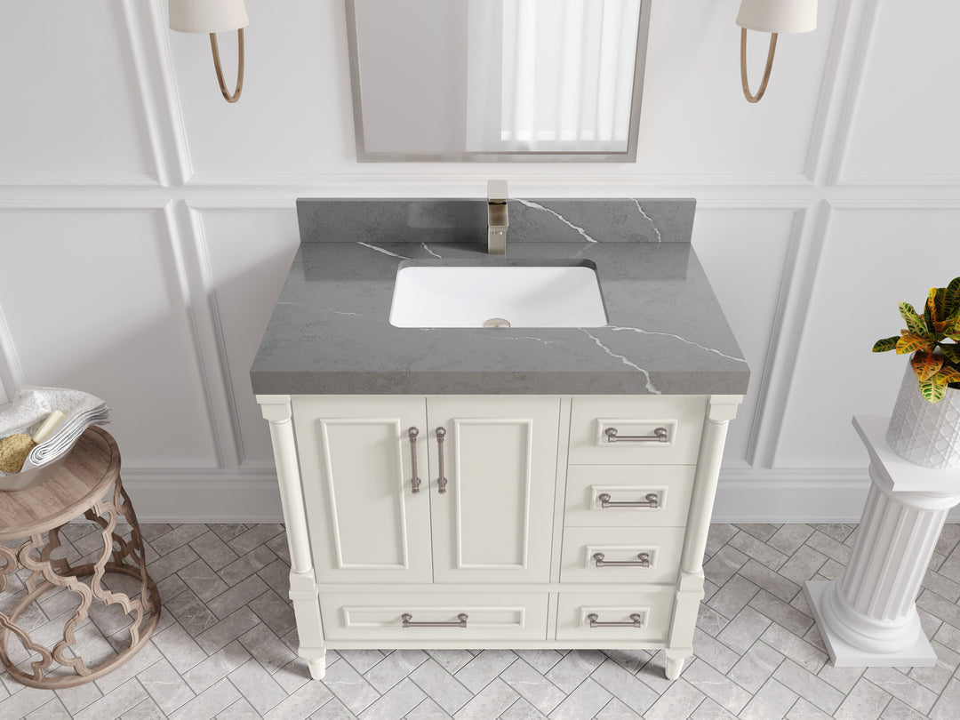 Aberdeen 36 in. W x 22 in. D Center Sink Bathroom Vanity