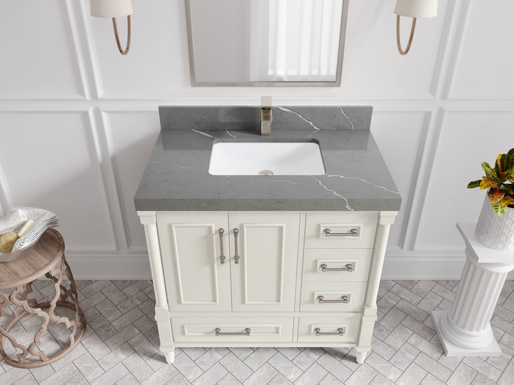 Aberdeen 36 in. W x 22 in. D Center Sink Bathroom Vanity - photo 33