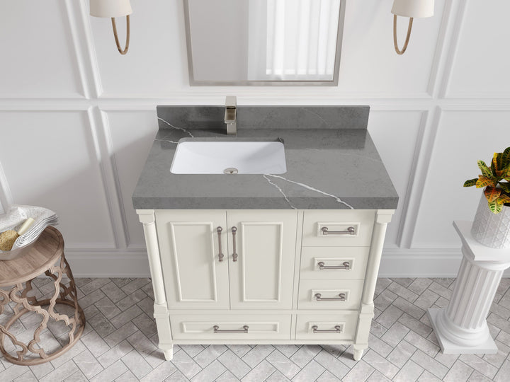 Aberdeen 36 in. W x 22 in. D Left Offset Sink Bathroom Vanity - photo 31