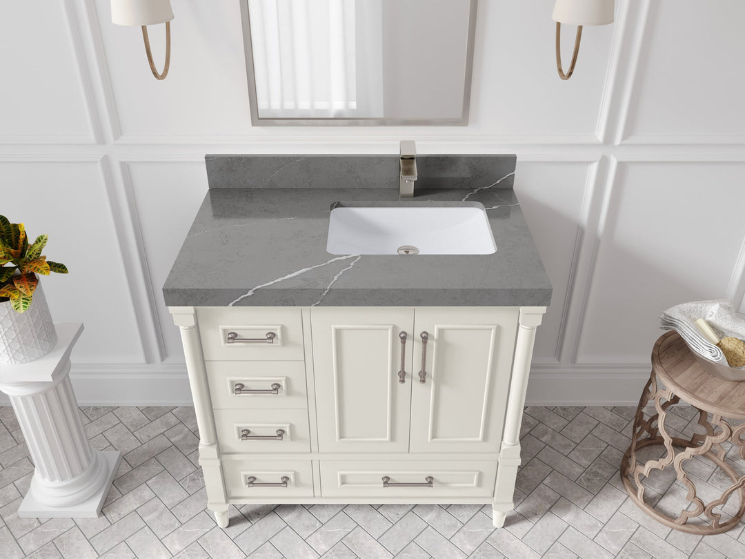 Aberdeen 36 in. W x 22 in. D Right Offset Sink Bathroom Vanity