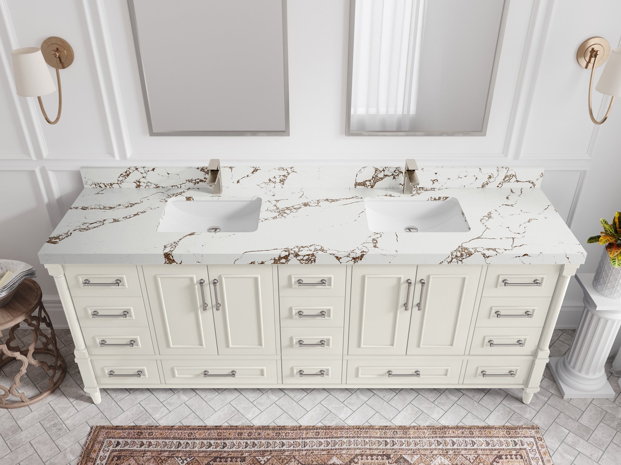 Aberdeen 84 in. W x 22 in. D Double Sink Bathroom Vanity