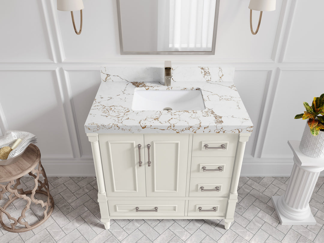 Aberdeen 36 in. W x 22 in. D Center Sink Bathroom Vanity