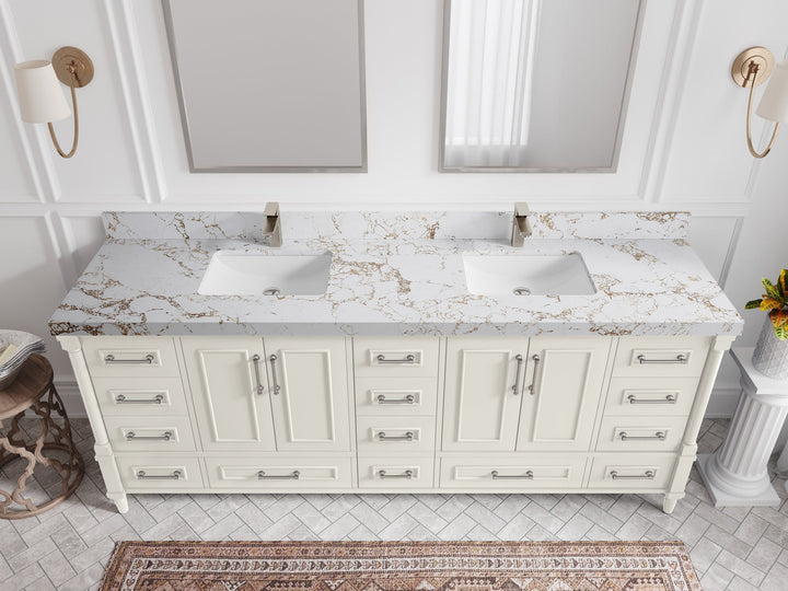 Aberdeen 84 in. W x 22 in. D Double Sink Bathroom Vanity - photo 36