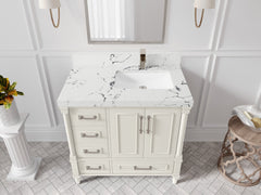 Aberdeen 36 in. W x 22 in. D Right Offset Sink Bathroom Vanity - photo 37