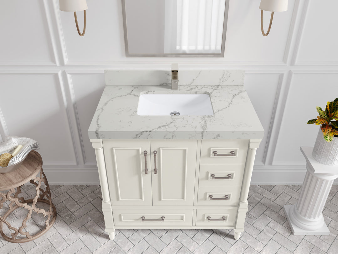 Aberdeen 36 in. W x 22 in. D Center Sink Bathroom Vanity