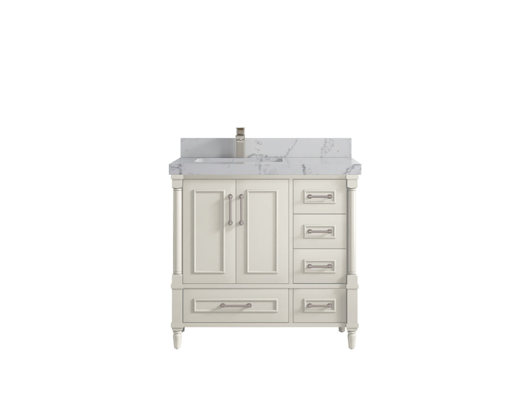 Aberdeen 36 in. W x 22 in. D Left Offset Sink Bathroom Vanity