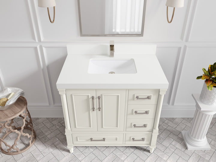 Aberdeen 36 in. W x 22 in. D Center Sink Bathroom Vanity - photo 42