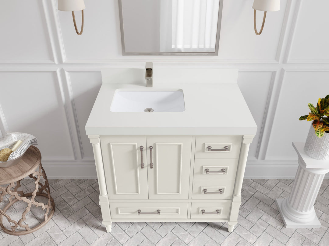 Aberdeen 36 in. W x 22 in. D Left Offset Sink Bathroom Vanity