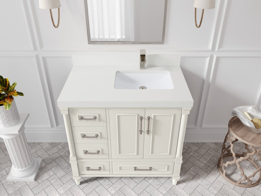 Aberdeen 36 in. W x 22 in. D Right Offset Sink Bathroom Vanity