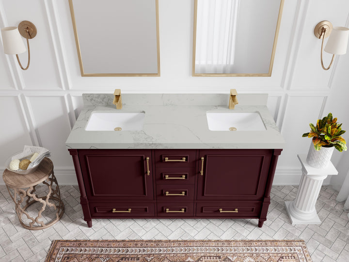 Aberdeen 60 in. W x 22 in. D Double Sink Bathroom Vanity - photo 11