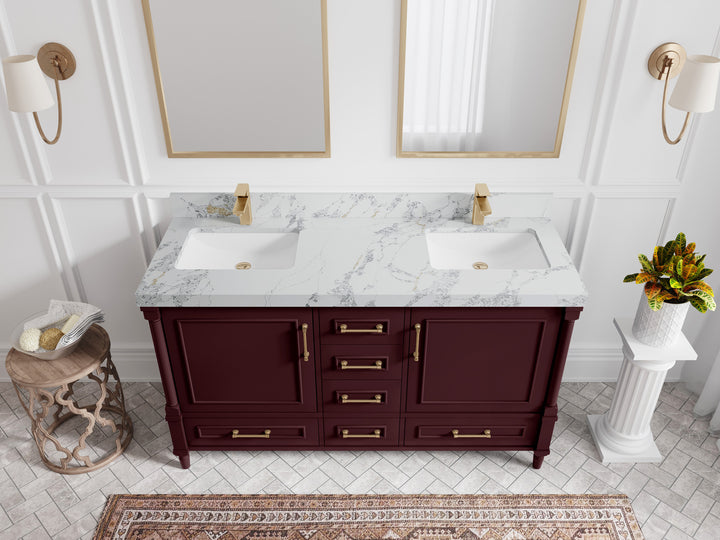 Aberdeen 60 in. W x 22 in. D Double Sink Bathroom Vanity - photo 12