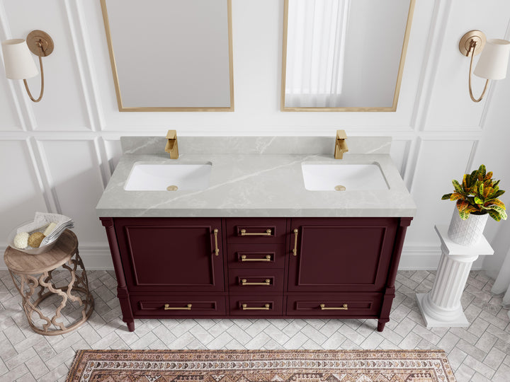 Aberdeen 60 in. W x 22 in. D Double Sink Bathroom Vanity - photo 18