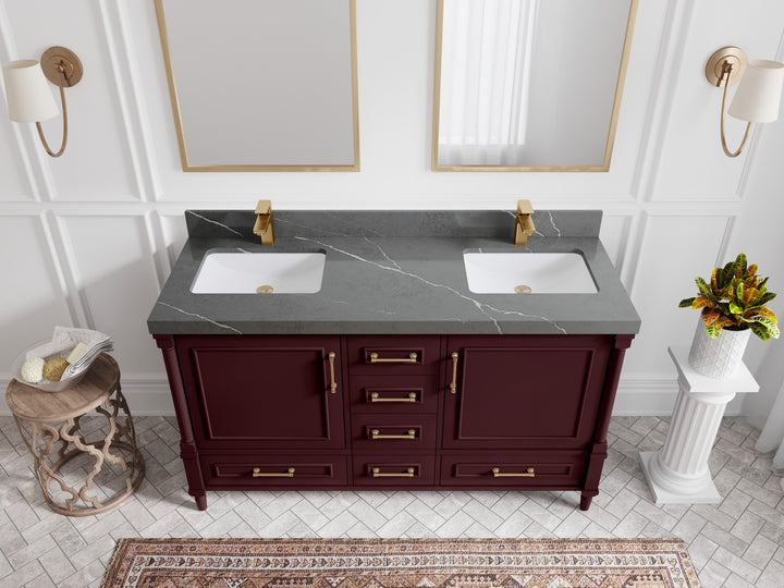 Aberdeen 60 in. W x 22 in. D Double Sink Bathroom Vanity - photo 19