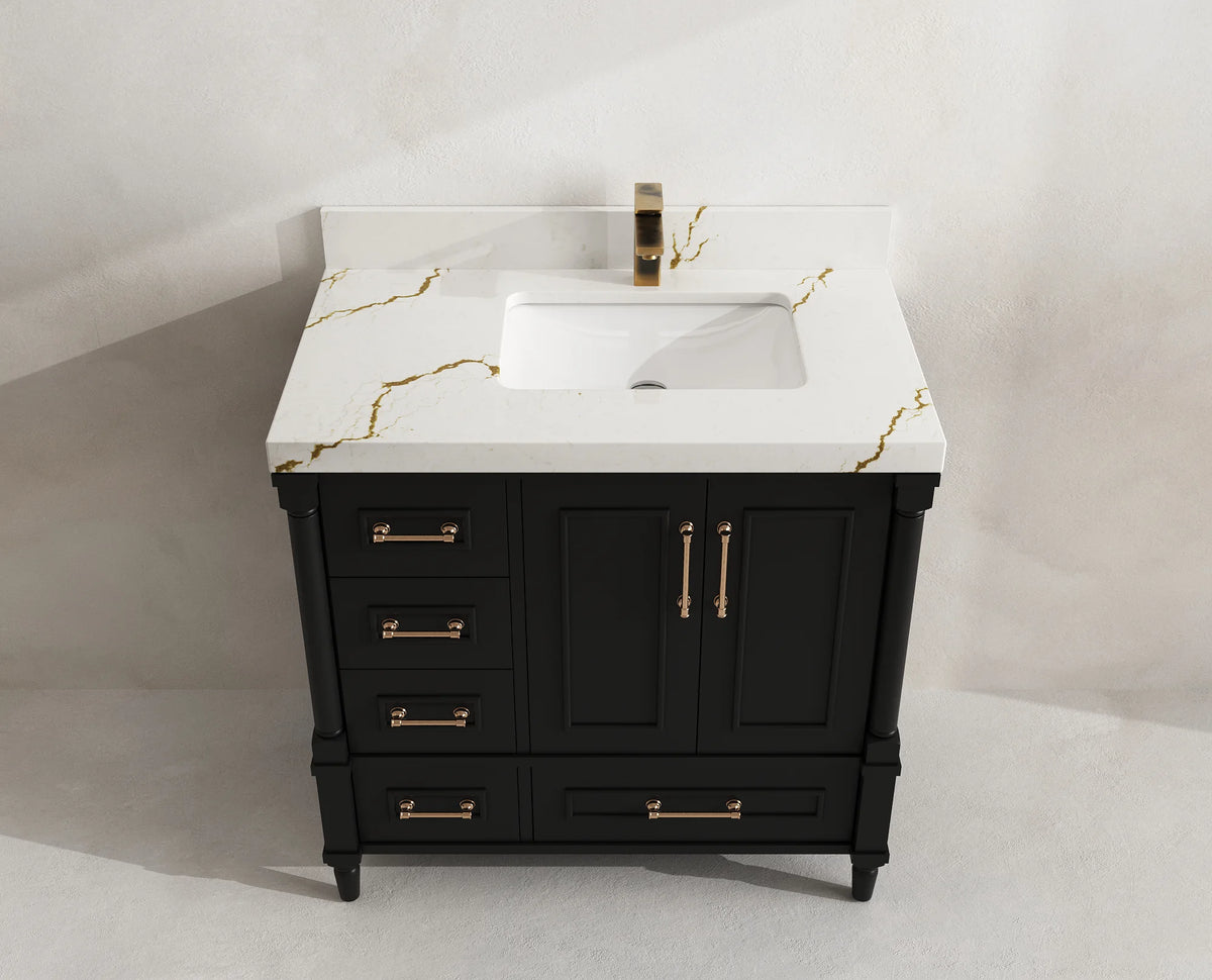 Aberdeen 36 in. W x 22 in. D Right Offset Sink Bathroom Vanity