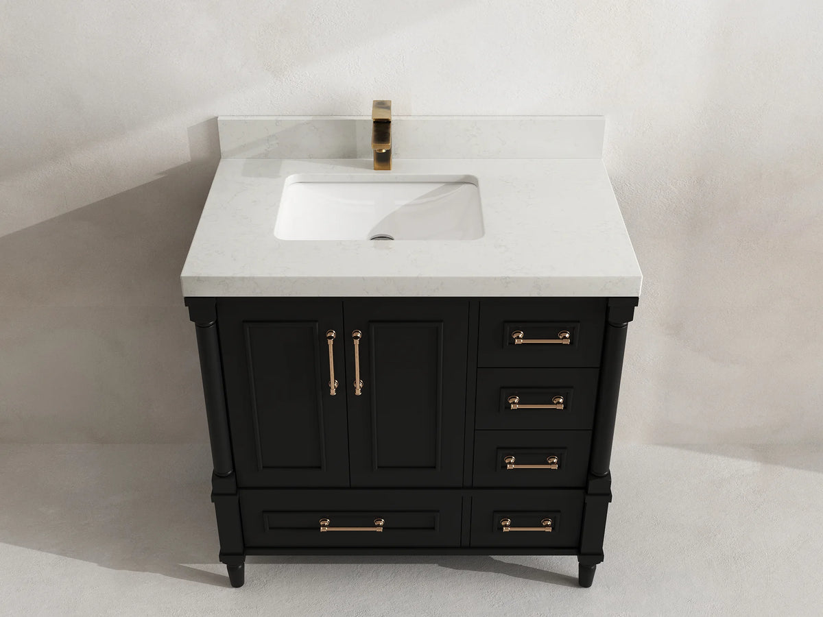 Aberdeen 36 in. W x 22 in. D Left Offset Sink Bathroom Vanity