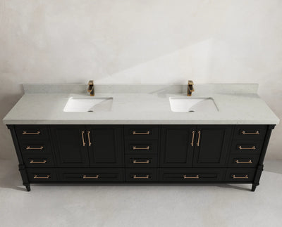 Aberdeen 96 in W x 22 in D Free Standing Double Sink Bathroom Vanity