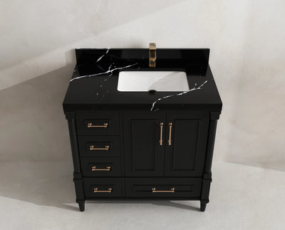 Aberdeen 36 in. W x 22 in. D Right Offset Sink Bathroom Vanity