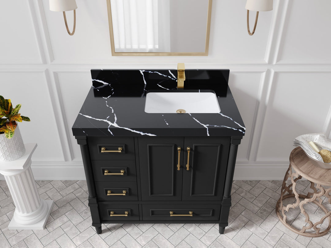 Aberdeen 36 in. W x 22 in. D Right Offset Sink Bathroom Vanity