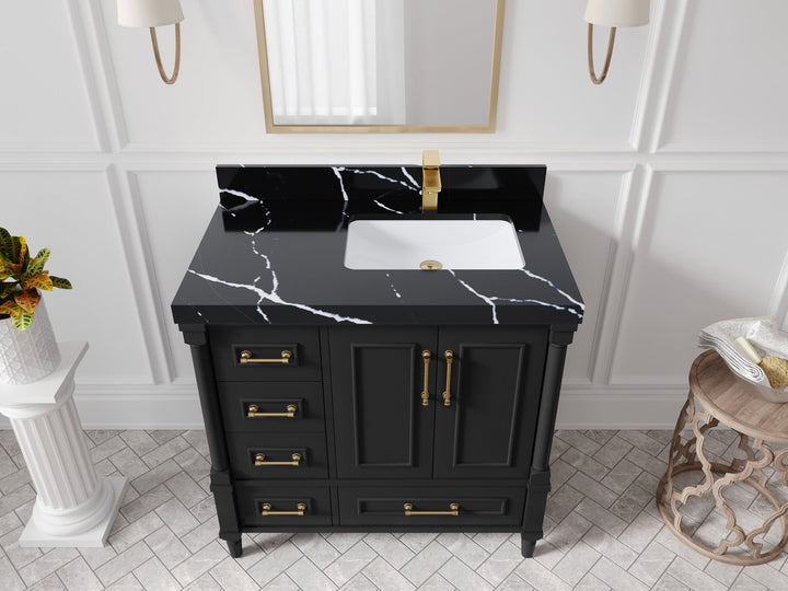 Aberdeen 36 in. W x 22 in. D Right Offset Sink Bathroom Vanity - photo 7