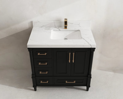 Aberdeen 36 in. W x 22 in. D Right Offset Sink Bathroom Vanity