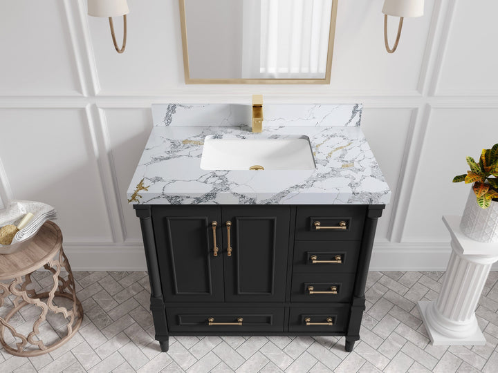 Aberdeen 36 in. W x 22 in. D Center Sink Bathroom Vanity - photo 17