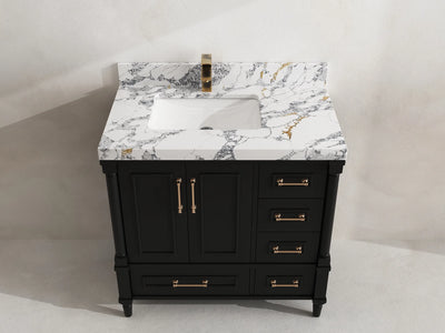 Aberdeen 36 in. W x 22 in. D Left Offset Sink Bathroom Vanity