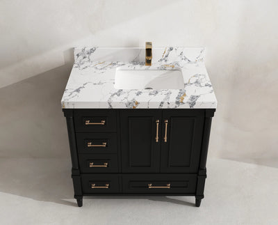 Aberdeen 36 in. W x 22 in. D Right Offset Sink Bathroom Vanity