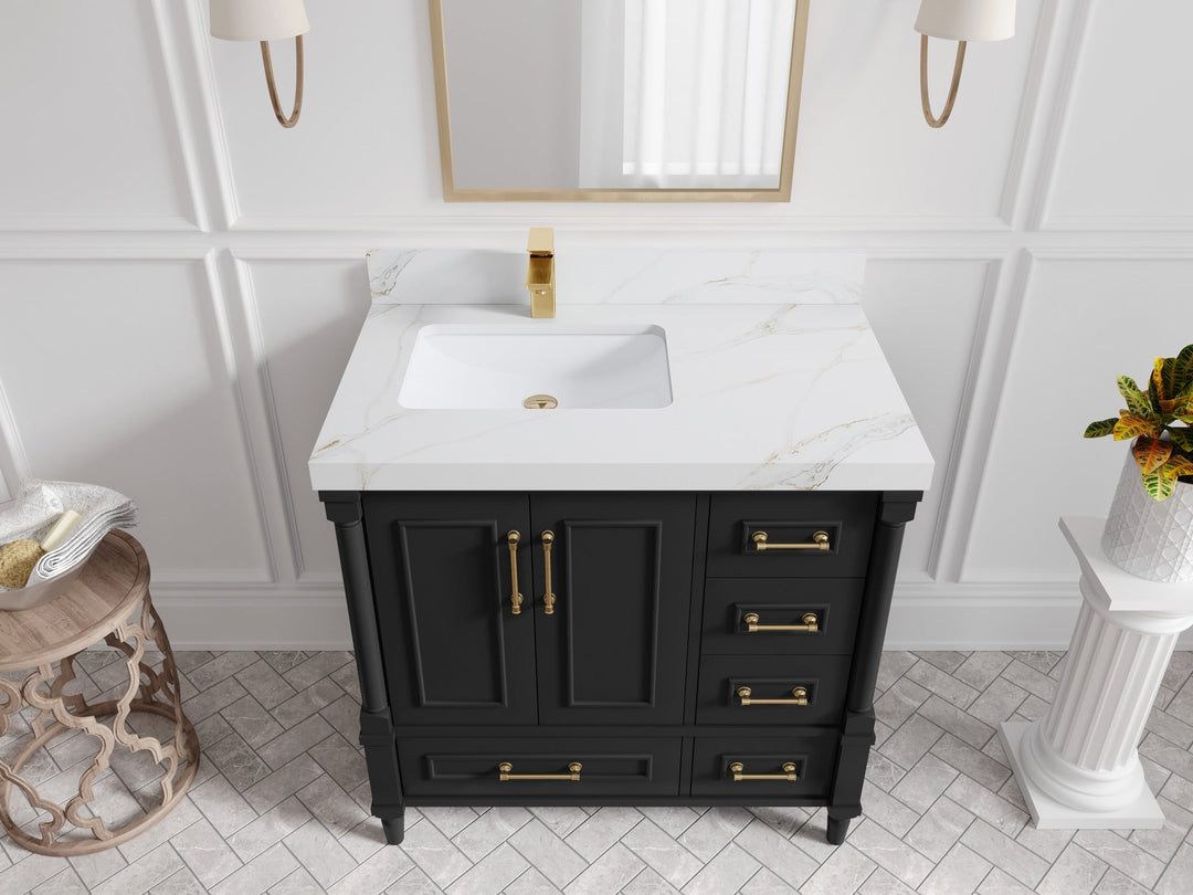 Aberdeen 36 in. W x 22 in. D Left Offset Sink Bathroom Vanity