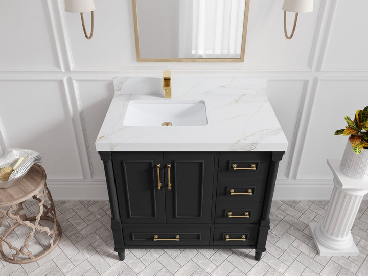 Aberdeen 36 in. W x 22 in. D Left Offset Sink Bathroom Vanity - photo 17