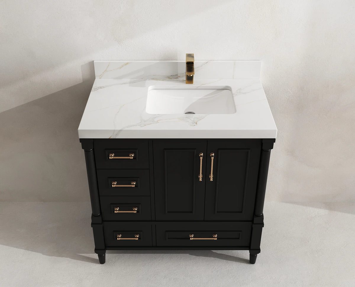 Aberdeen 36 in. W x 22 in. D Right Offset Sink Bathroom Vanity