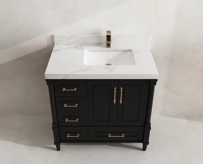 Aberdeen 36 in. W x 22 in. D Right Offset Sink Bathroom Vanity