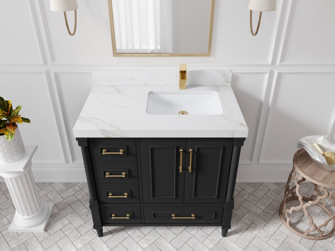 Aberdeen 36 in. W x 22 in. D Right Offset Sink Bathroom Vanity