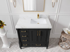 Aberdeen 36 in. W x 22 in. D Right Offset Sink Bathroom Vanity - photo 17