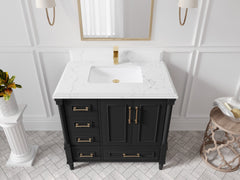 Aberdeen 36 in. W x 22 in. D Center Sink Bathroom Vanity - photo 25