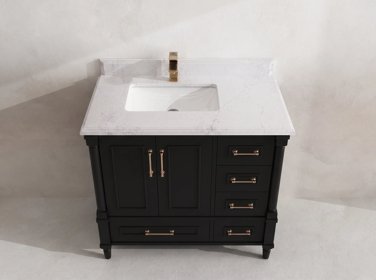 Aberdeen 36 in. W x 22 in. D Left Offset Sink Bathroom Vanity