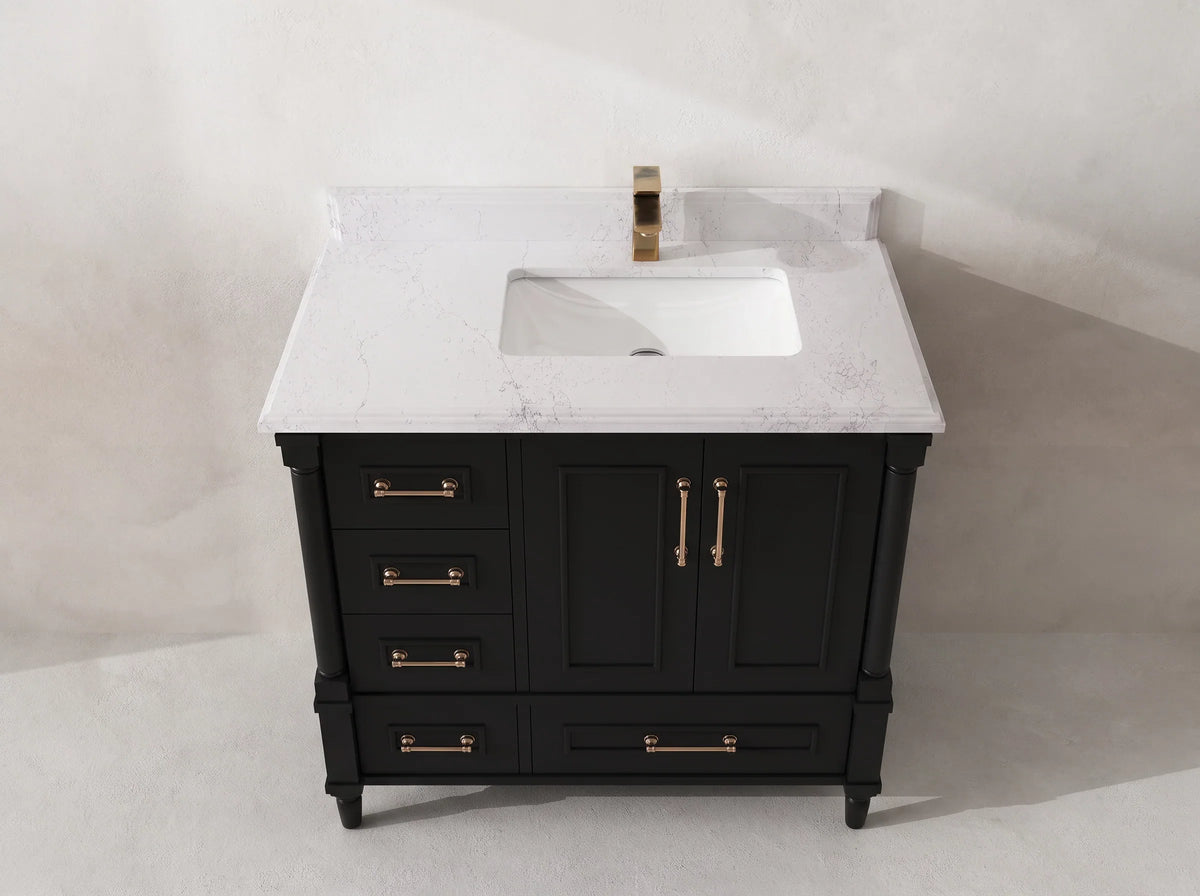 Aberdeen 36 in. W x 22 in. D Right Offset Sink Bathroom Vanity