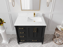 Aberdeen 36 in. W x 22 in. D Right Offset Sink Bathroom Vanity - photo 25