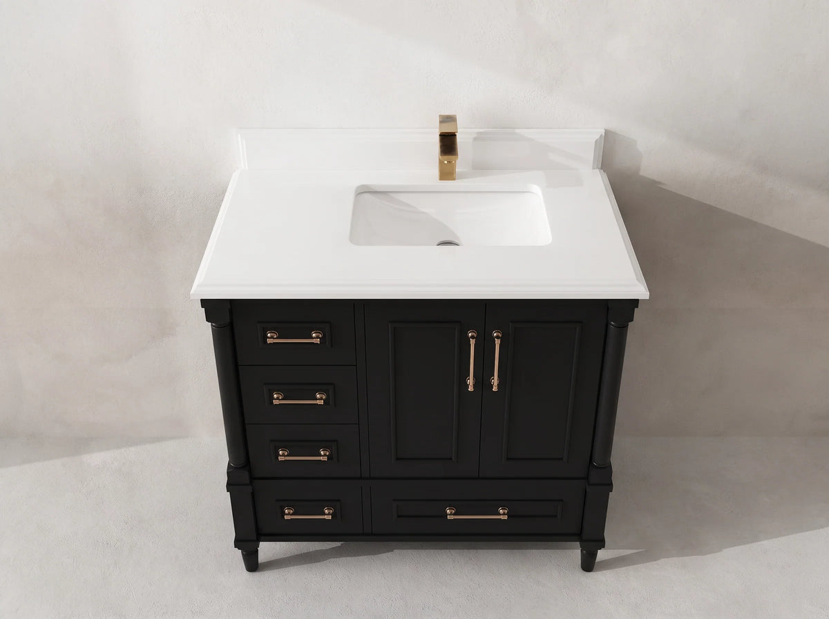 Aberdeen 36 in. W x 22 in. D Right Offset Sink Bathroom Vanity