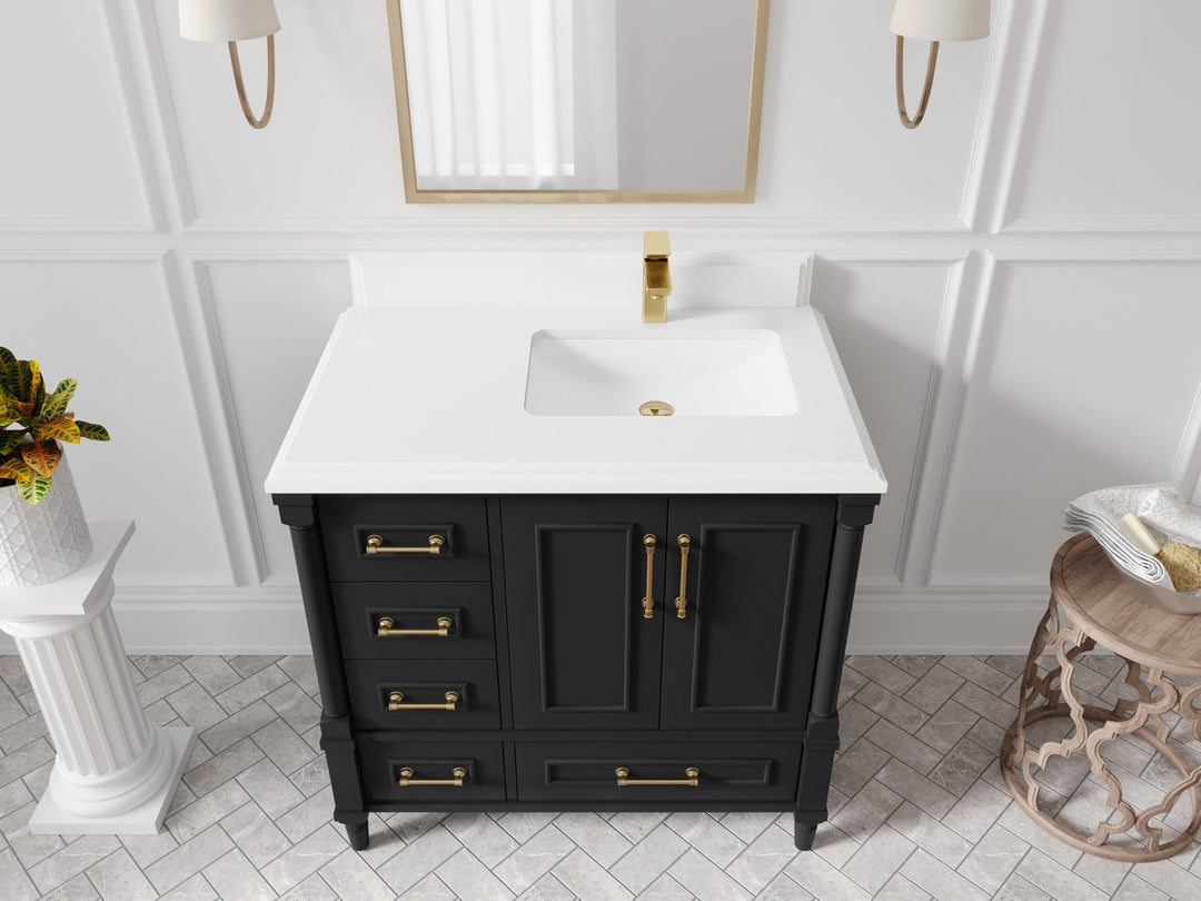 Aberdeen 36 in. W x 22 in. D Right Offset Sink Bathroom Vanity