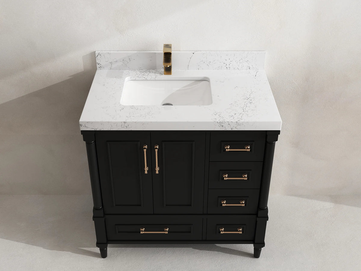 Aberdeen 36 in. W x 22 in. D Left Offset Sink Bathroom Vanity