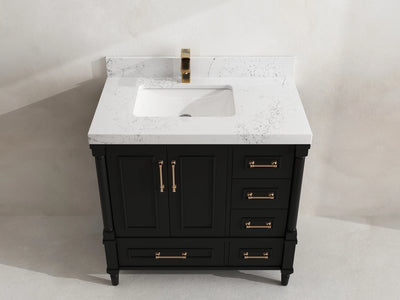 Aberdeen 36 in. W x 22 in. D Left Offset Sink Bathroom Vanity