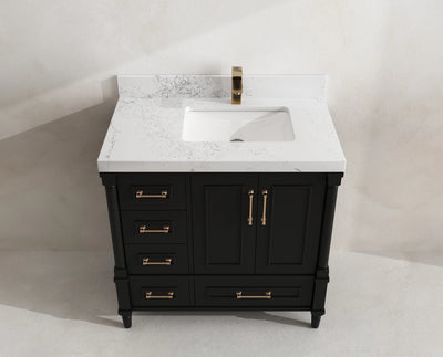 Aberdeen 36 in. W x 22 in. D Right Offset Sink Bathroom Vanity