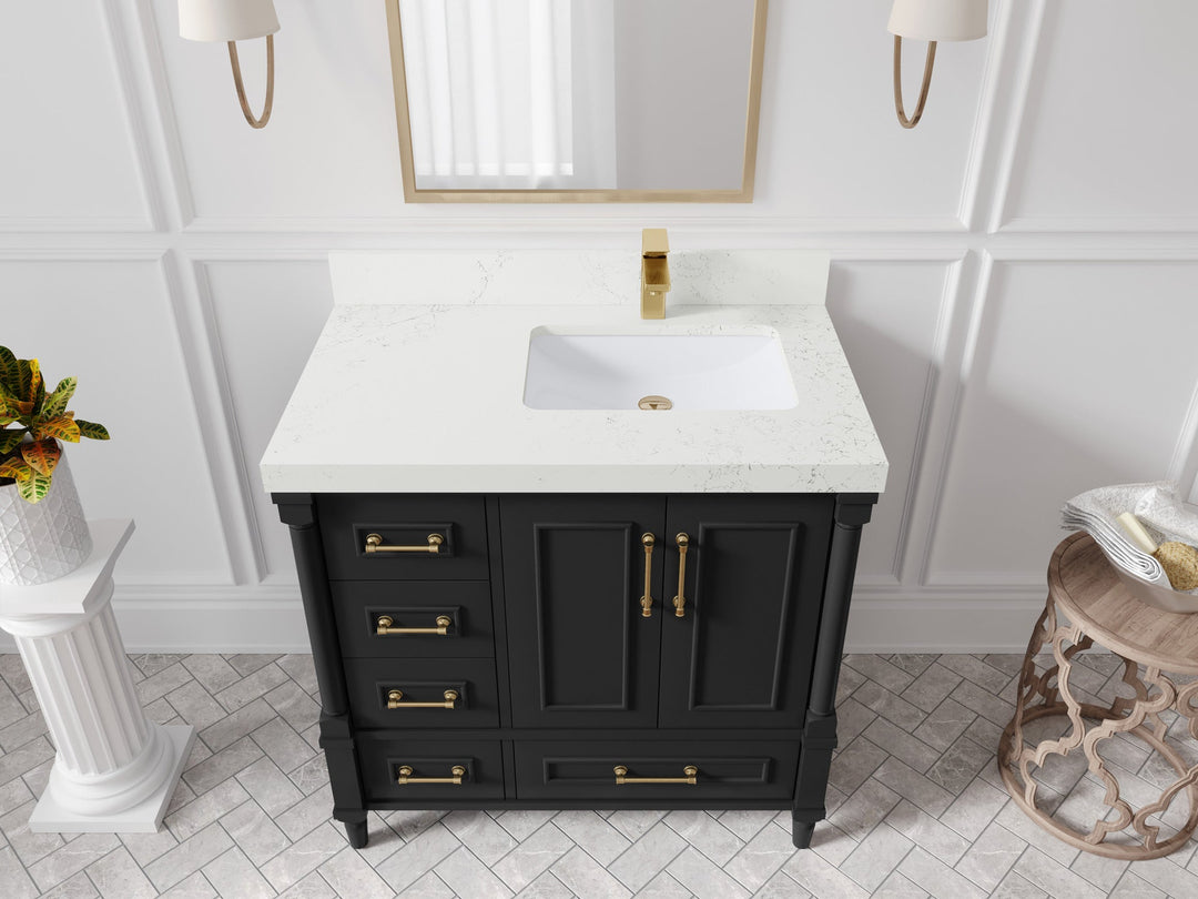 Aberdeen 36 in. W x 22 in. D Right Offset Sink Bathroom Vanity