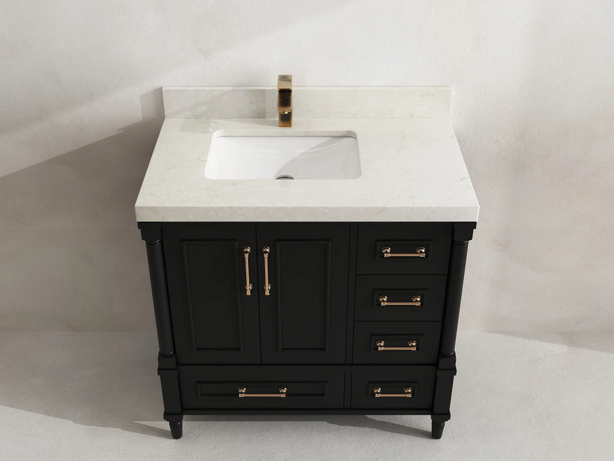 Aberdeen 36 in. W x 22 in. D Left Offset Sink Bathroom Vanity